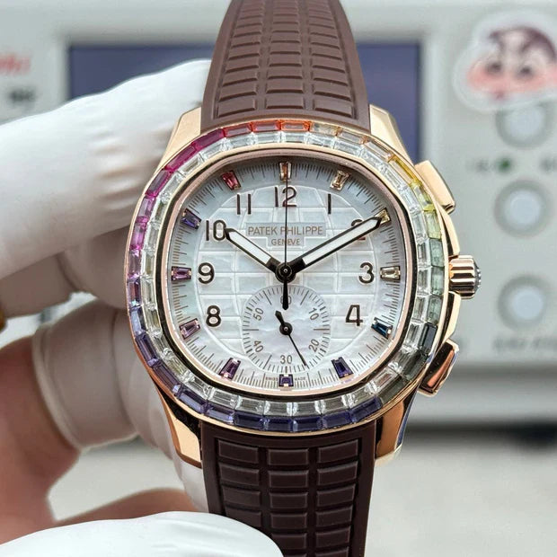 Patek Philippe Aquanaut Luce “Rainbow” Chronograph 40mm Brown Rubber Strap