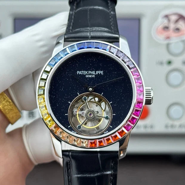 Patek Philippe Grand Complications Sky Moon Tourbillon 42mm Steel Case Rainbow Benzel