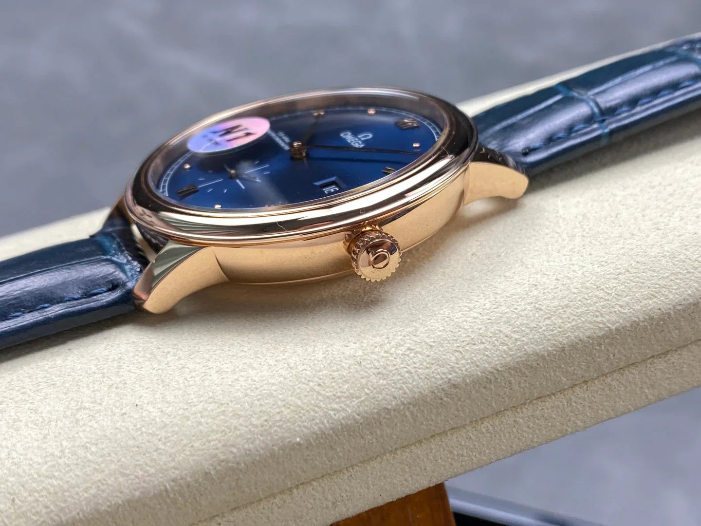 Omega De Ville Prestige Co-Axial Master Chronometer 41mm Rose Gold Blue Dial