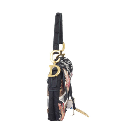 Dior Saddle Bag Embroidered Camouflage Flowers