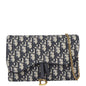 Dior Saddle Pouch Wallet on Chain Oblique