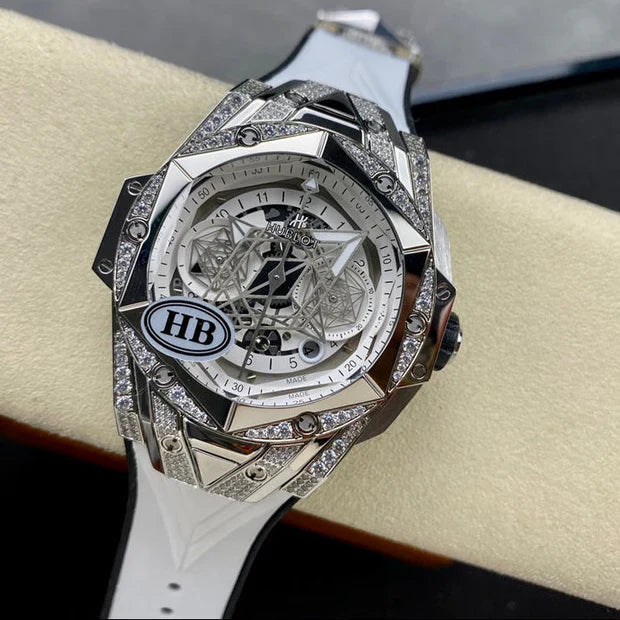 Hublot Big Bang Sang Bleu II Titanium White Pavé 45mm Watch