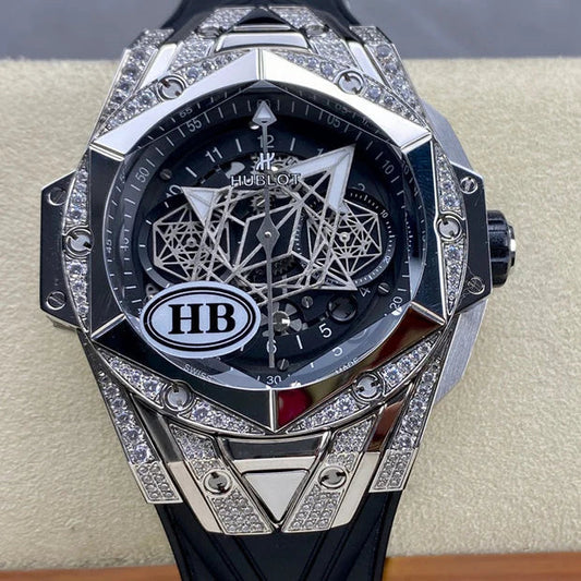 Hublot Big Bang Sang Bleu II Titanium Black Pavé 45mm Watch