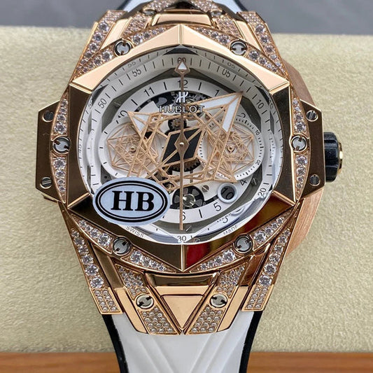 Hublot Big Bang Sang Bleu II Rose Gold White Pavé 45mm Watch
