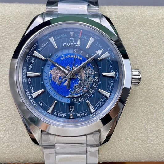 Omega Seamaster Aqua Terra Worldtimer 43mm Blue Dial