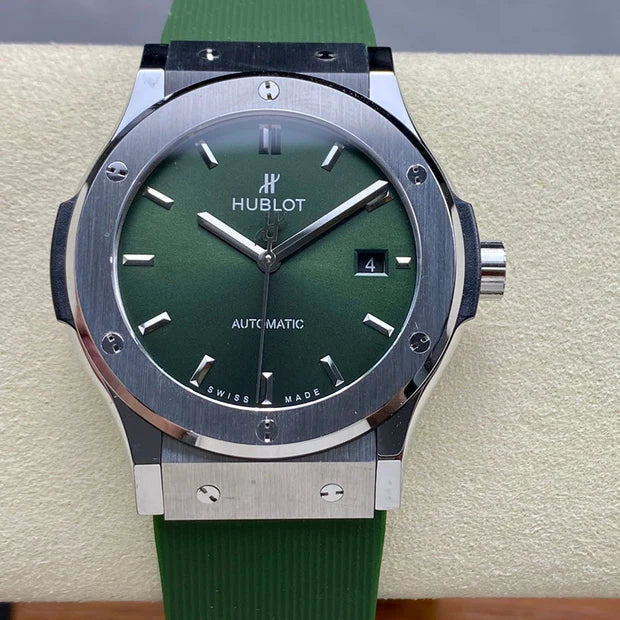 Hublot Classic Fusion 42mm Green Dial Green Rubber Strap