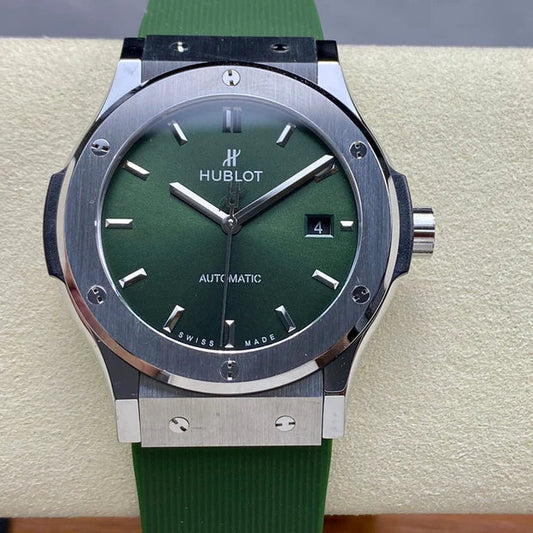 Hublot Classic Fusion 42mm Green Dial Green Rubber Strap