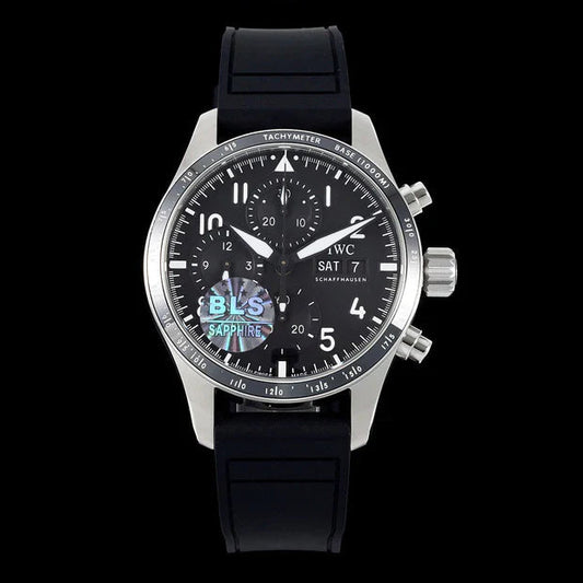 IWC Pilot 41mm Black Dial Steel Case Rubber Strap