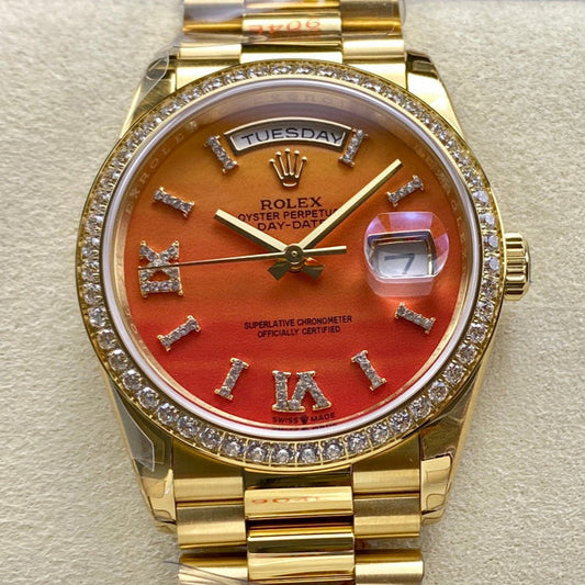 Rolex Day-Date 36mm Gold Orange Dial
