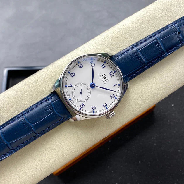 IWC Portuguese 40.4mm Cream Dial Blue Numerals Crocodile Leather