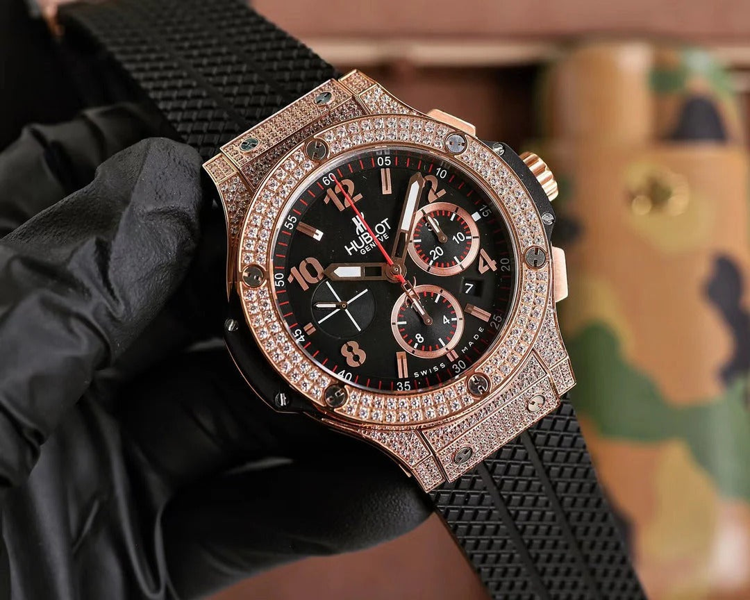 Hublot Big Bang 44 mm Rose Gold Case Black Rubber Strap