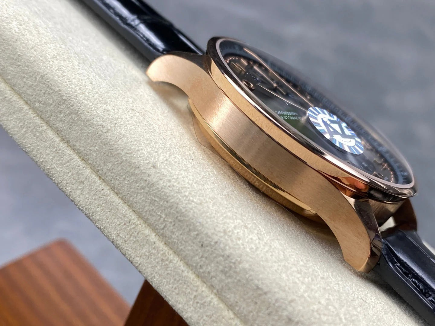IWC Portuguese 41mm Dark Gray Dial Pink Gold Case Crocodile Leather Strap