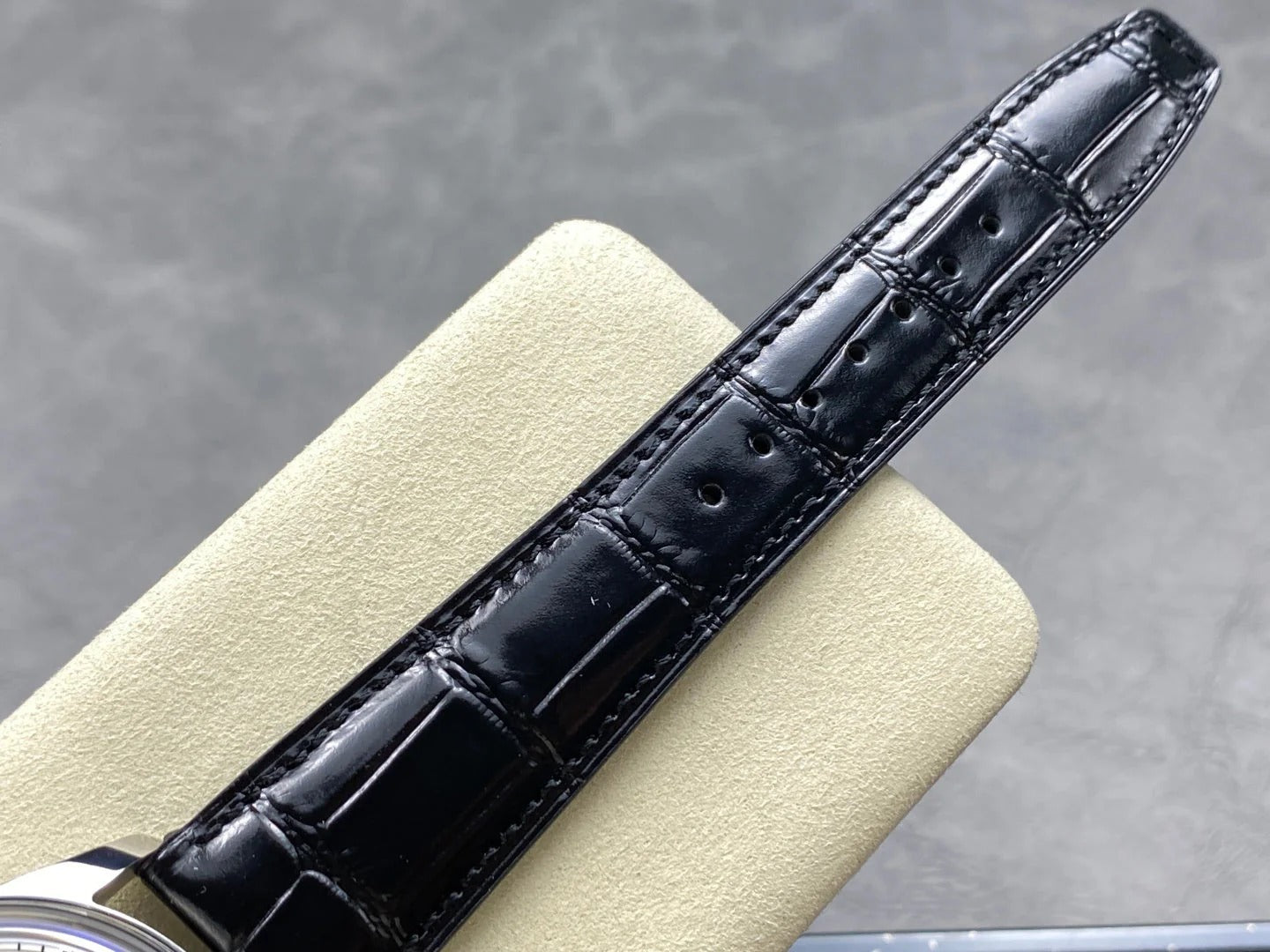 IWC Portuguese 42.4mm Cream Dial Steel Case Black Crocodile Leather Strap