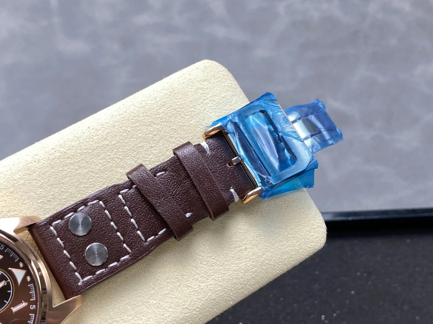 IWC Big Pilot 46mm Brown Dial Pink Gold Case Leather Strap