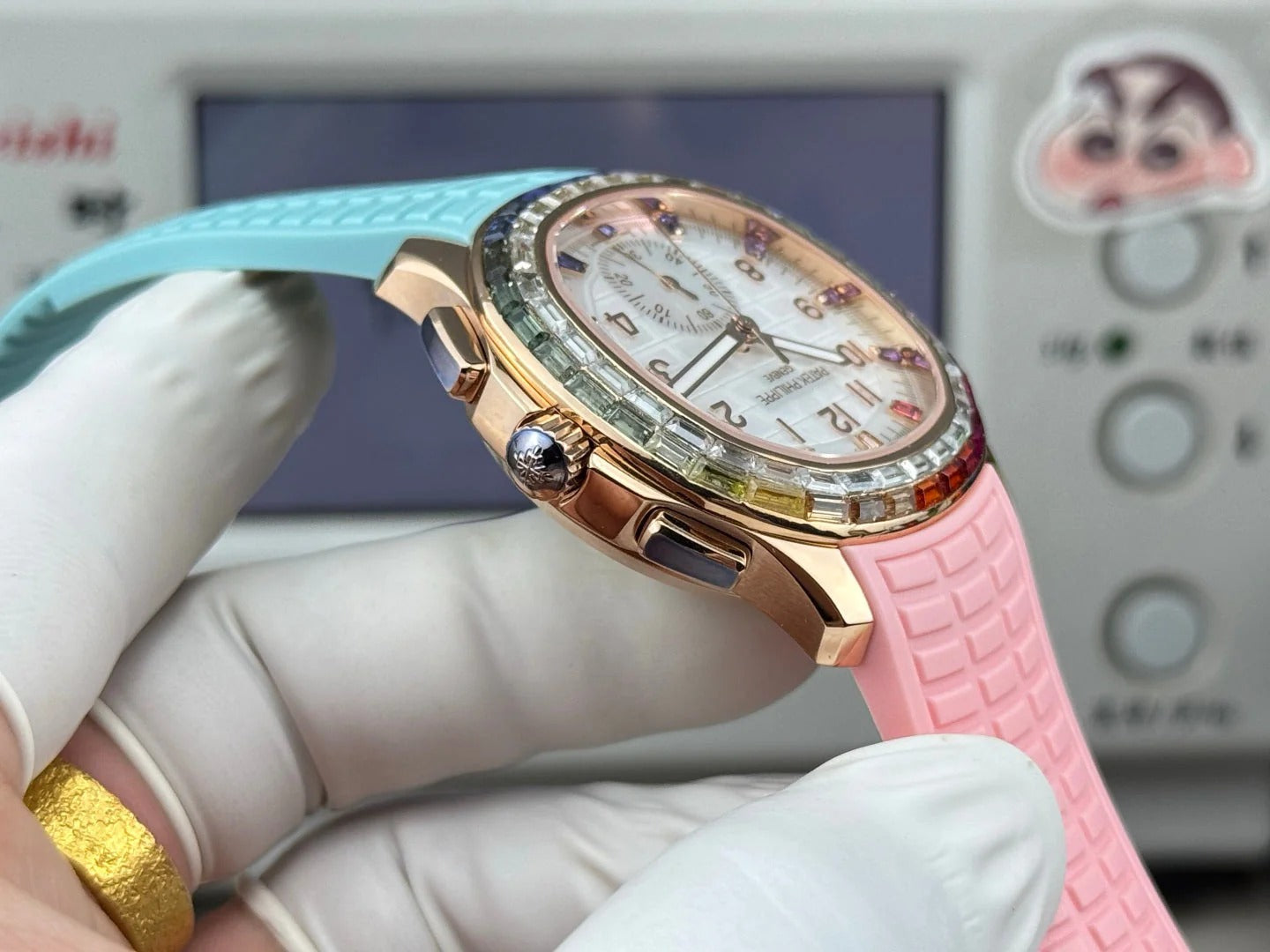 Patek Philippe Aquanaut Luce “Rainbow” Chronograph 40mm Blue Pink Rubber Strap