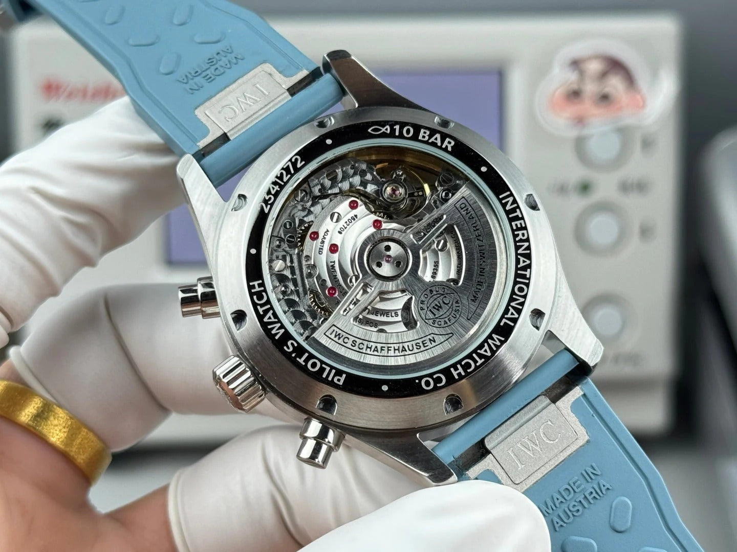 IWC Pilot's Chronograph 41mm Blue Dial Steel Case Rubber Strap