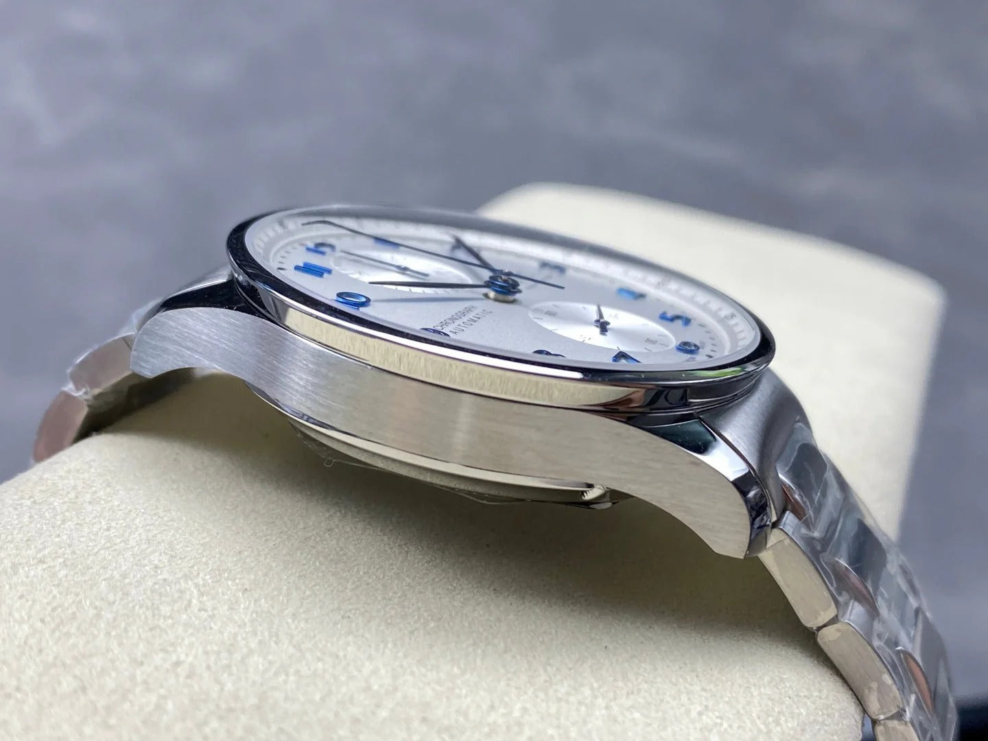 IWC Portuguese Silver 41mm Cream Dial Blue Numerals Steel Case
