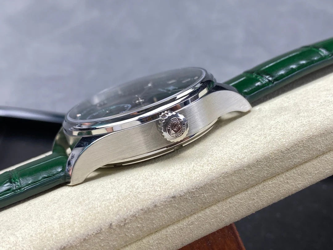 IWC Portuguese 40.4mm Green Dial Steel Case Silver Numerals