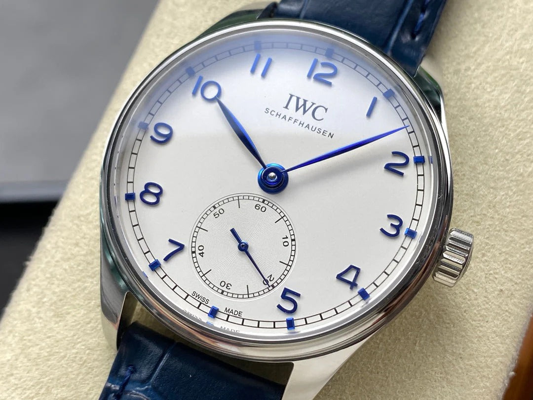IWC Portuguese 40.4mm Cream Dial Blue Numerals Crocodile Leather
