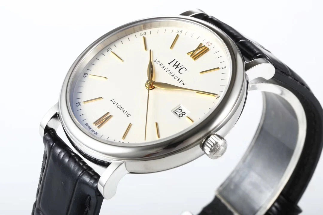IWC Portofino 40mm Cream Dial Steel Case Gold Numerals