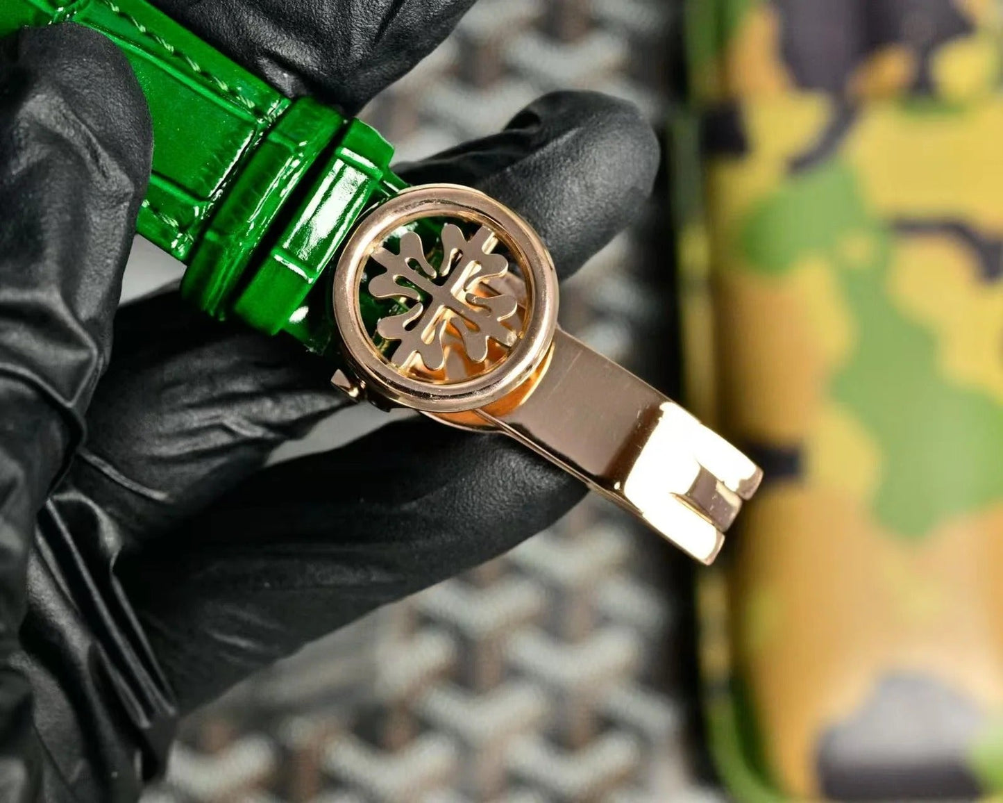 Patek Philippe Double Tourbillon Green Dial 42mm Watch Rose Gold Case