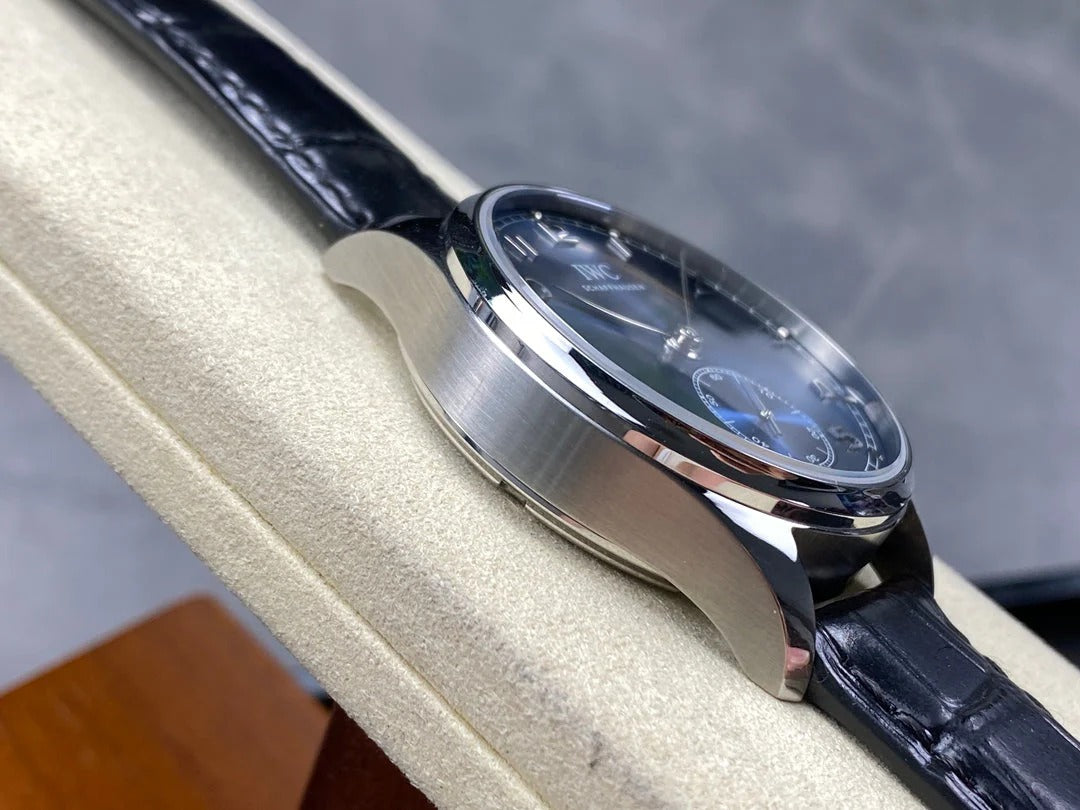 IWC Portuguese 40.4mm Dark Blue Dial Steel Case Crocodile Leather Strap