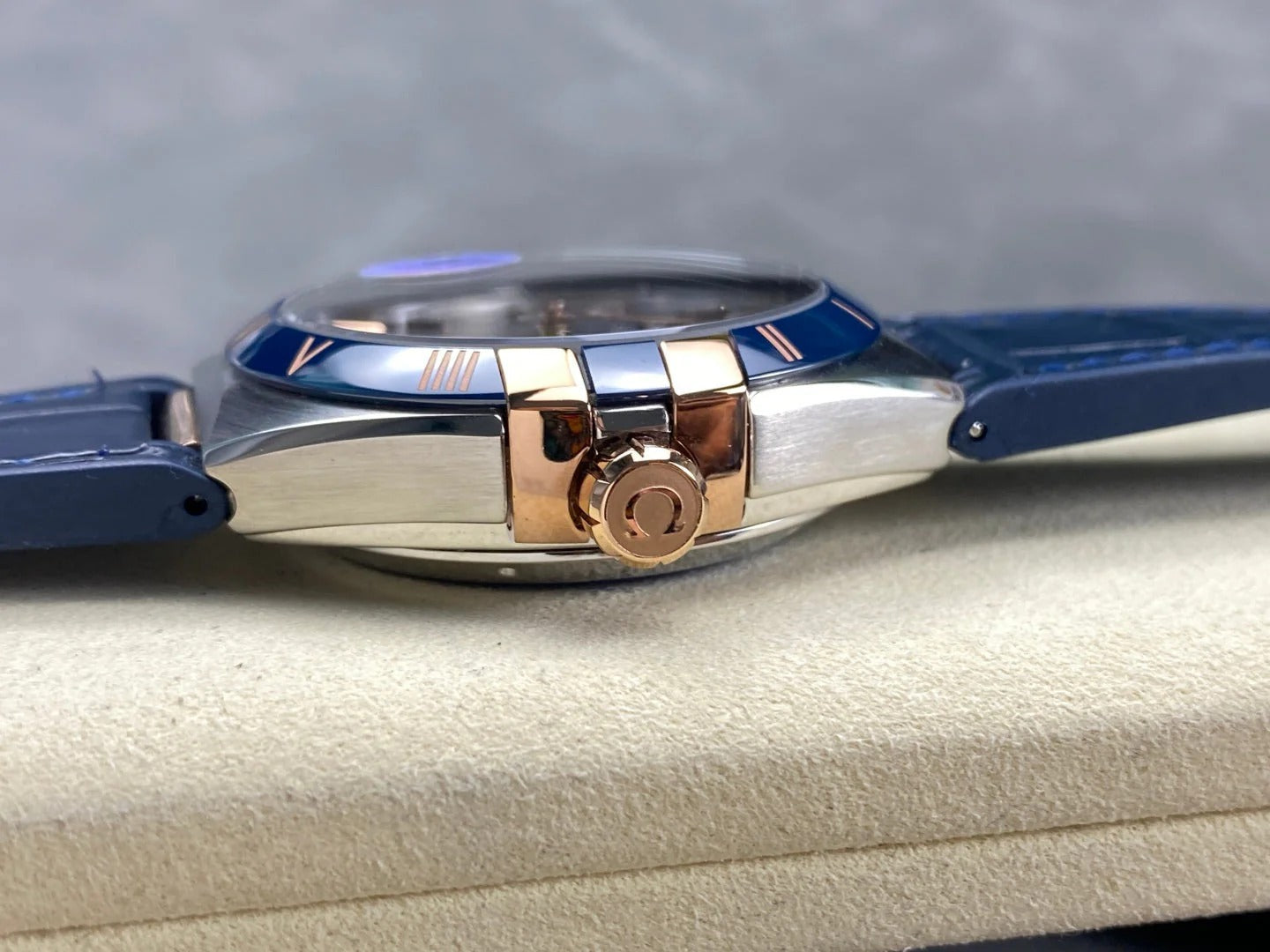 Omega Constellation Co-Axial Master Chronometer 41 mm Blue Dial Leather Strap