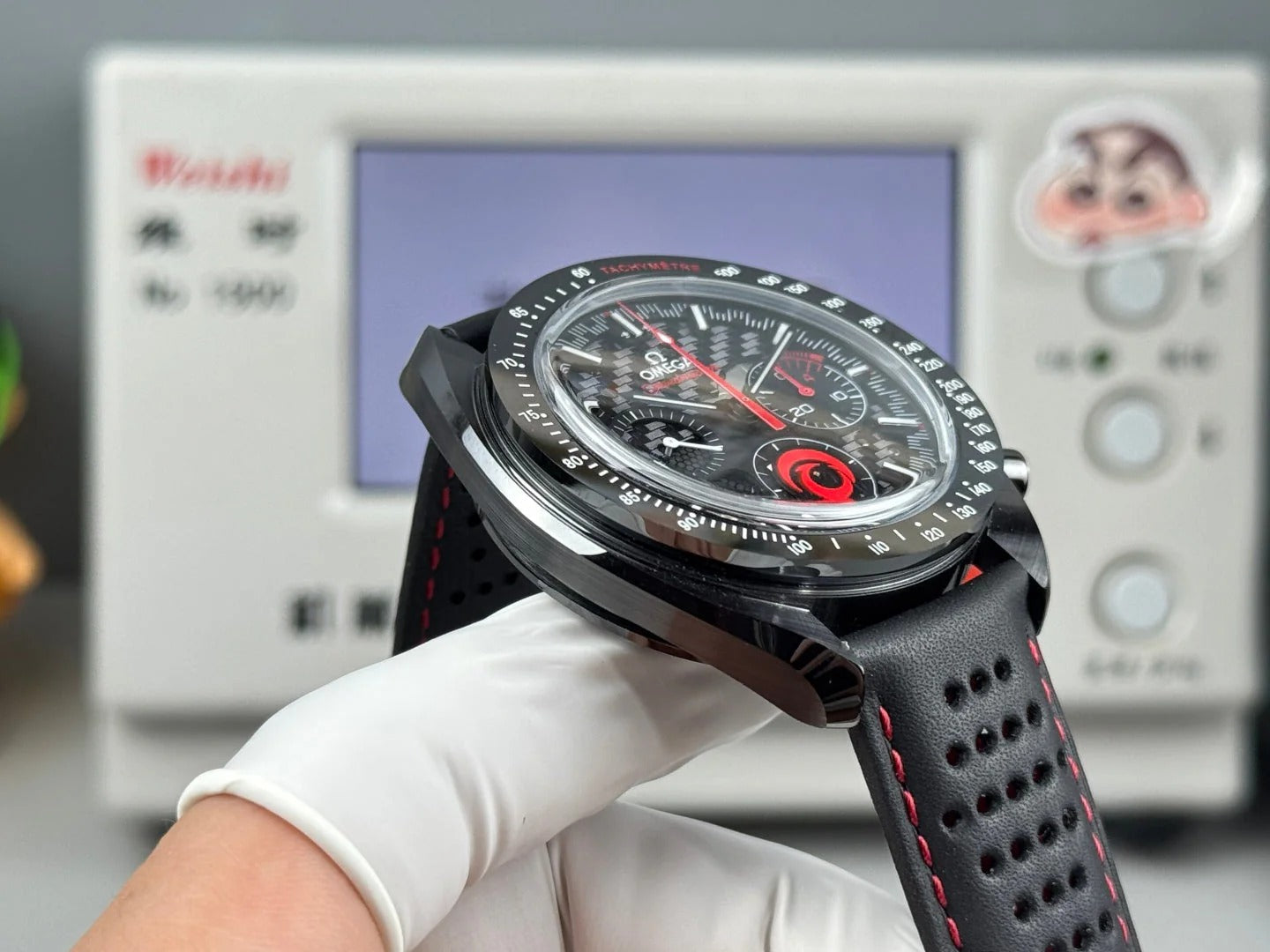 Omega Speedmaster Dark Side of the Moon Alinghi Watch Black Rubber Strap