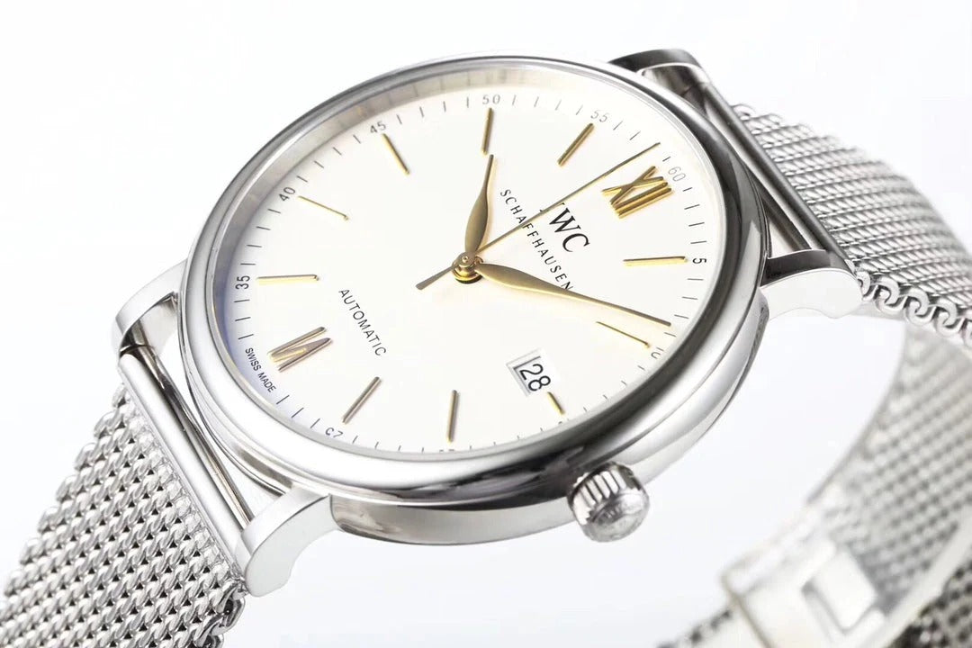 IWC Portofino 40mm Cream Dial Steel Strap Gold Numerals