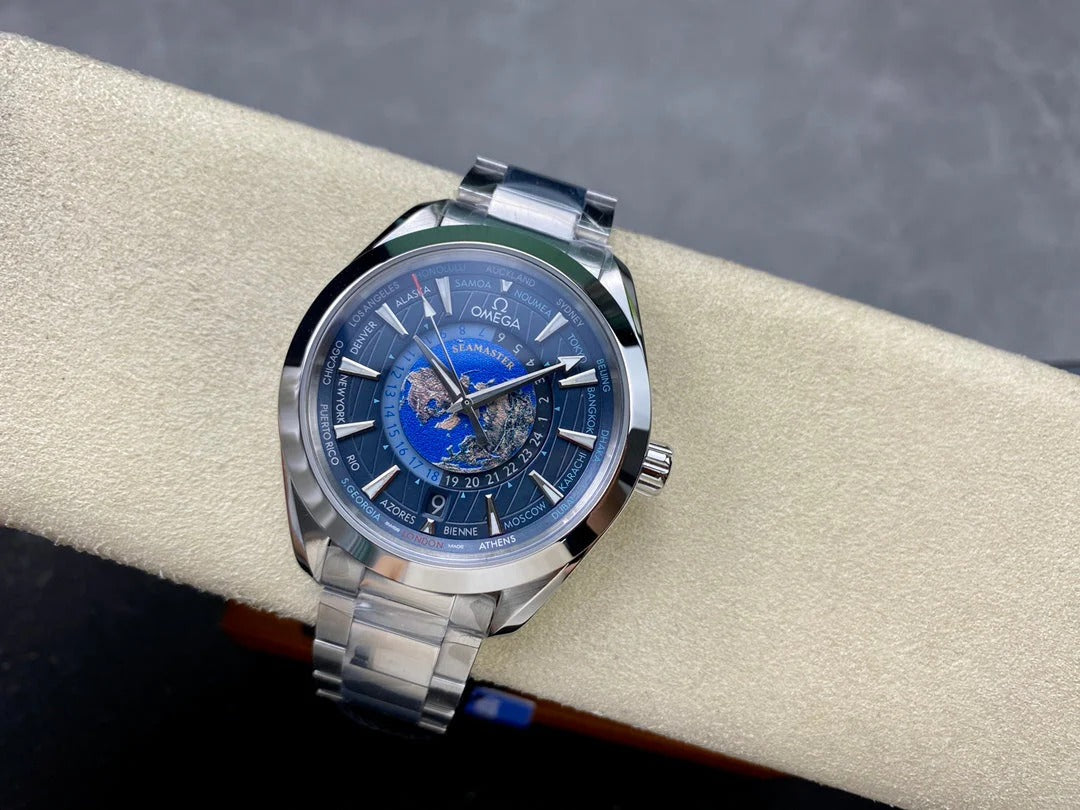 Omega Seamaster Aqua Terra Worldtimer 43mm Blue Dial