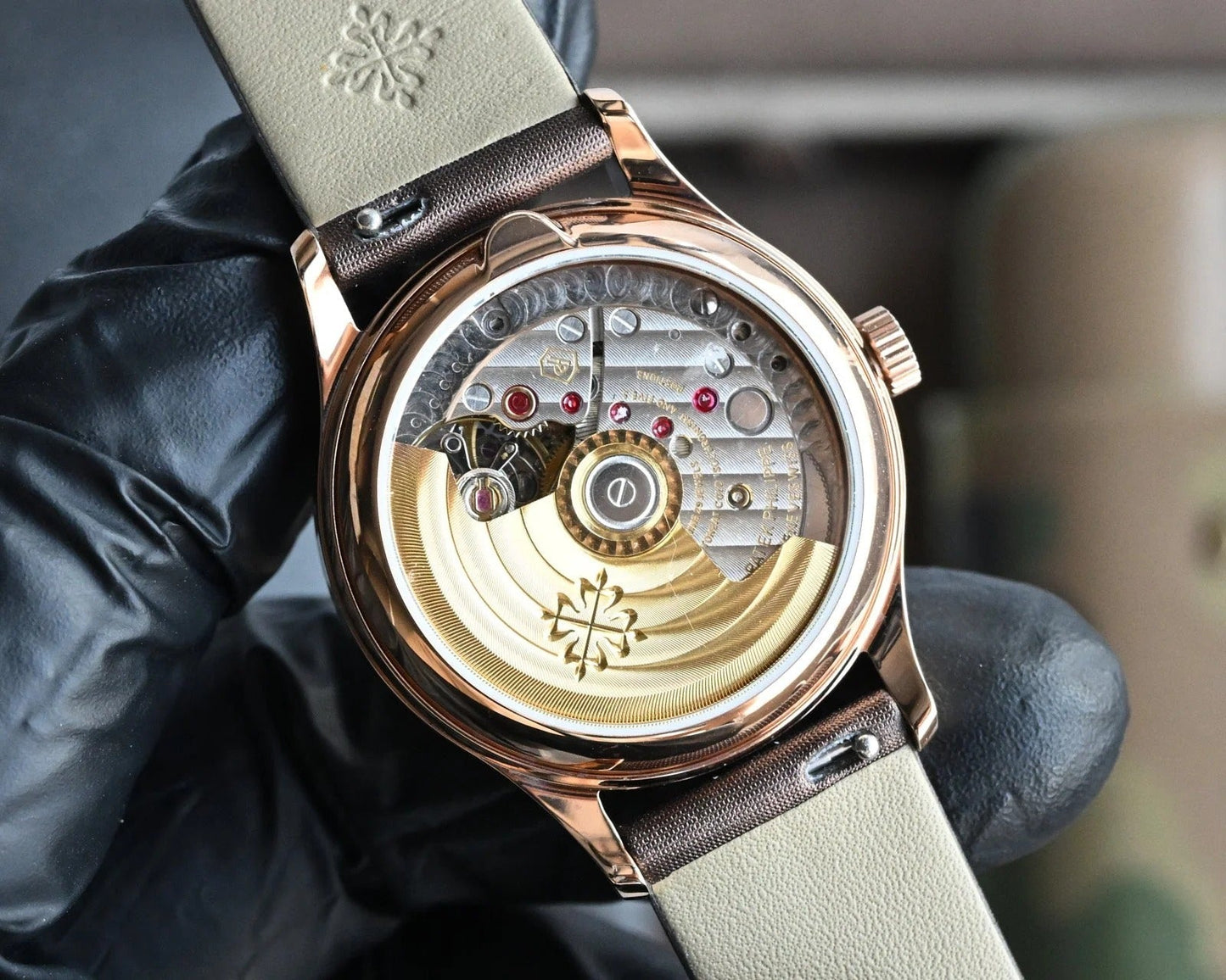 Patek Philippe Calatrava 33mm Brown Dial Satin Strap