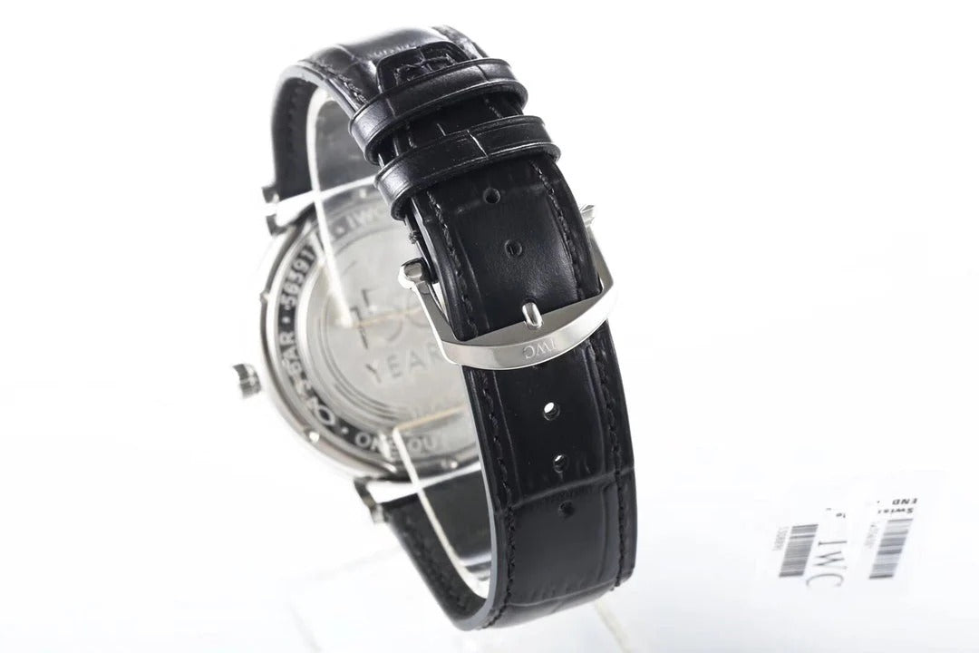 IWC Portofino 40mm Navy Blue Dial Steel Case Black Crocodile Leather