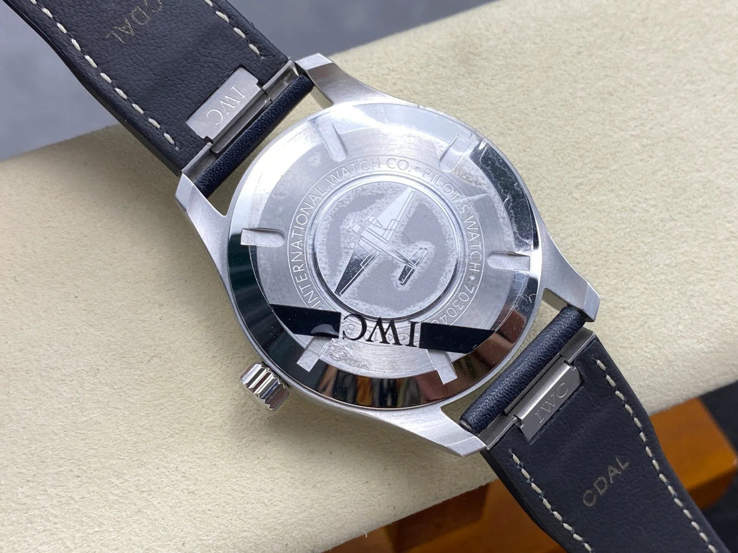 IWC Pilot 40mm Blue Dial Steel Case Navy Blue Leather Strap