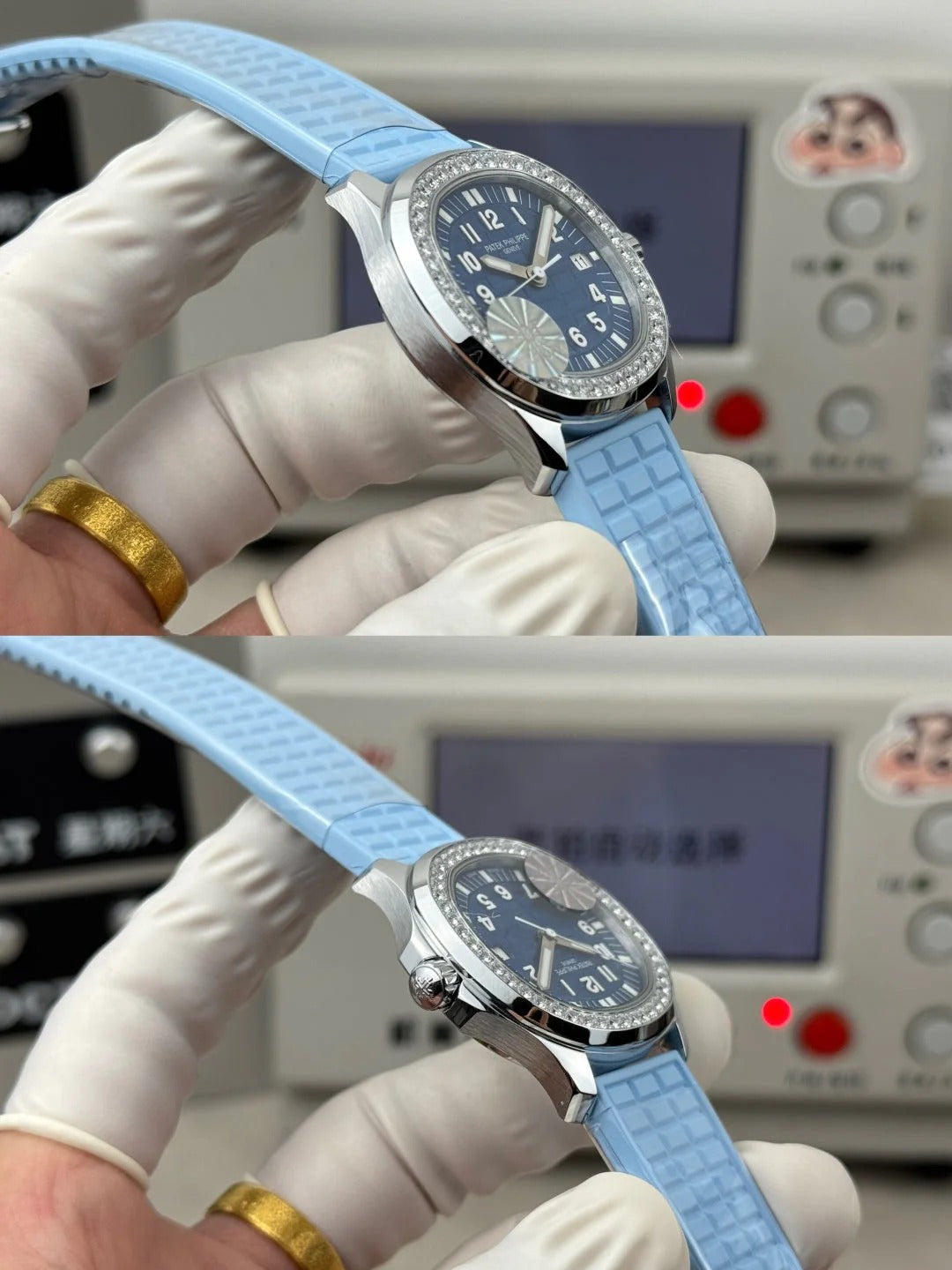 Patek Aquanaut 35.6mm Navy Blue Dial Blue Rubber Strap