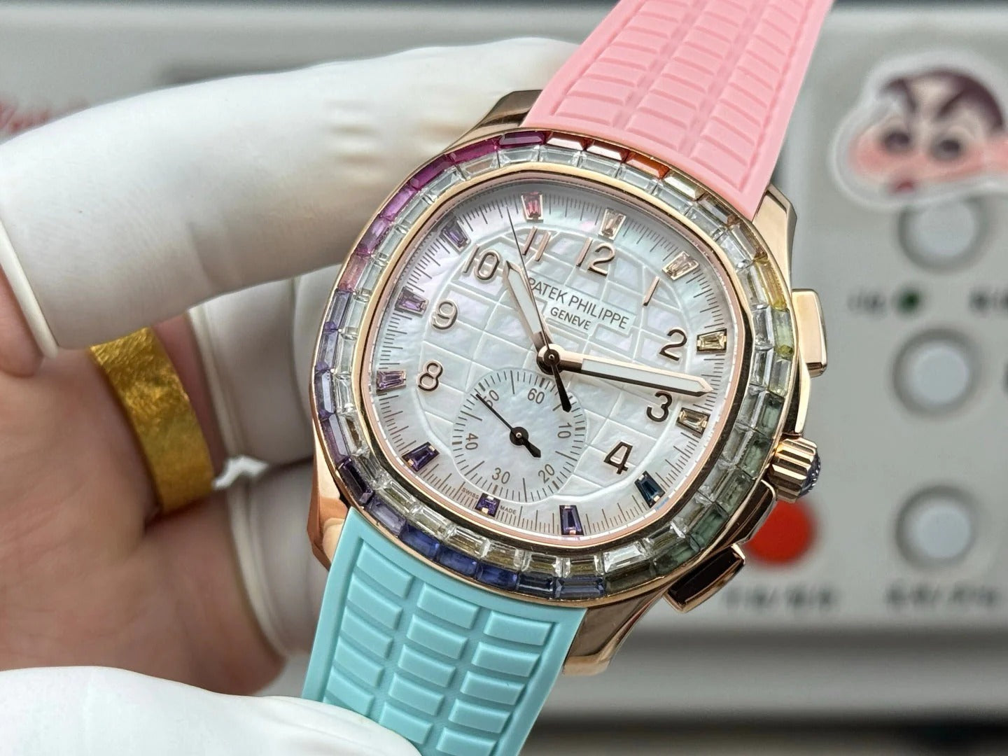 Patek Philippe Aquanaut Luce “Rainbow” Chronograph 40mm Blue Pink Rubber Strap