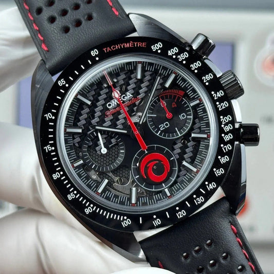 Omega Speedmaster Dark Side of the Moon Alinghi Watch Black Rubber Strap