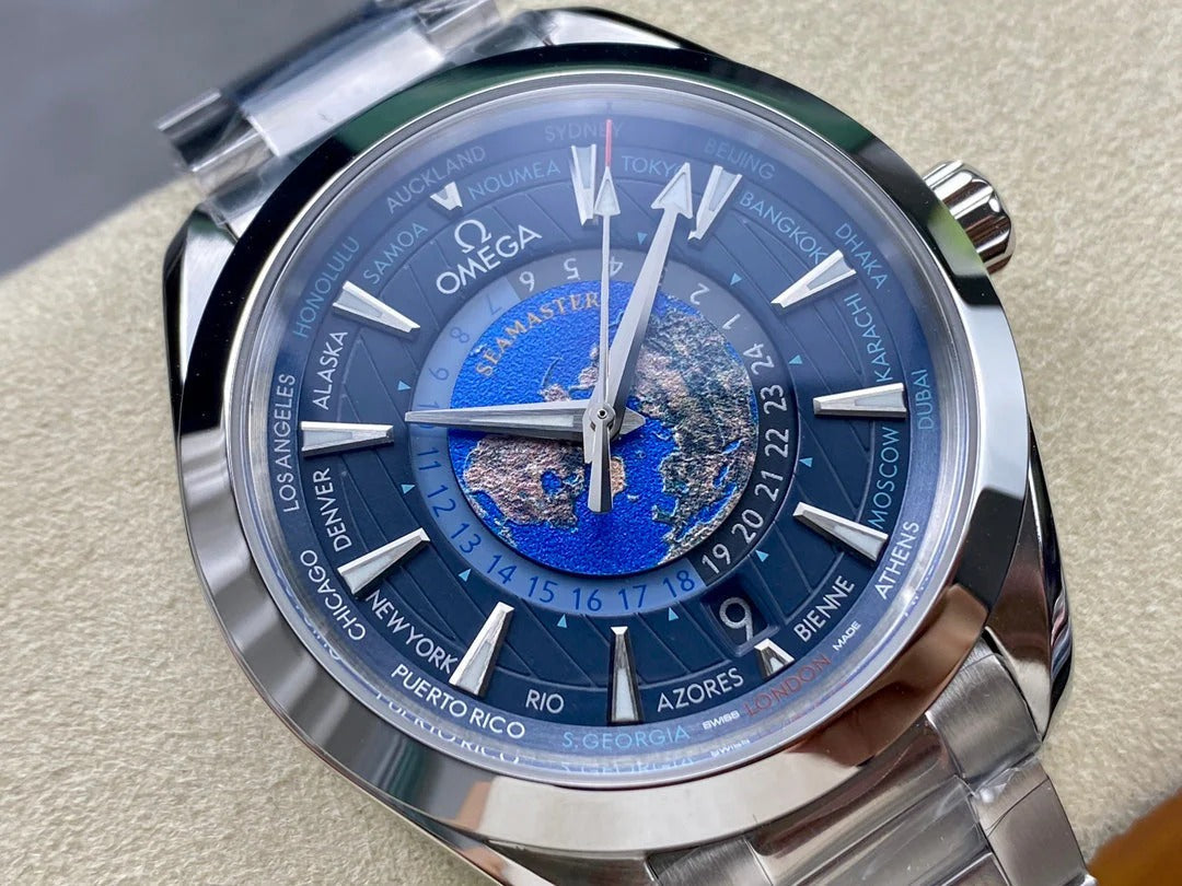 Omega Seamaster Aqua Terra Worldtimer 43mm Blue Dial