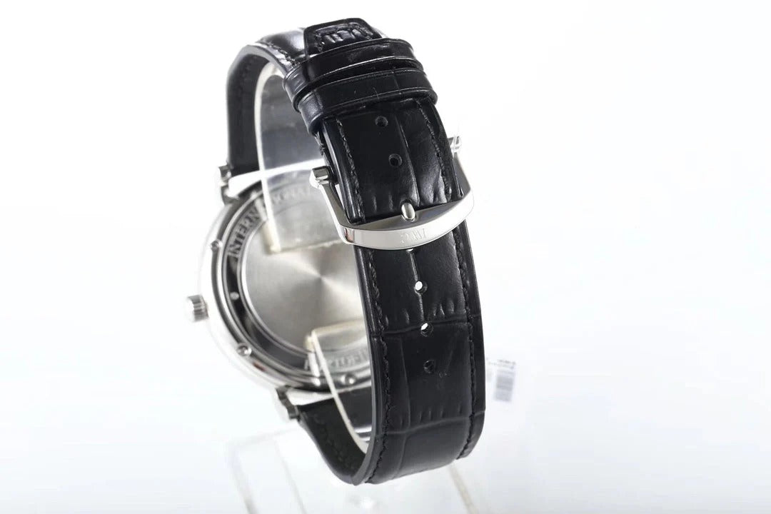 IWC Portofino 40mm Blue Dial Steel Case Black Crocodile Leather