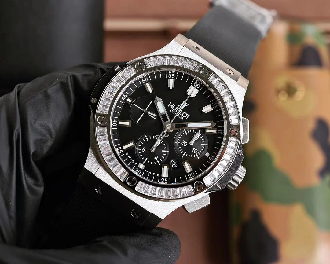 Hublot Big Bang Chronograph 44mm Steel Case Diamond Benzel