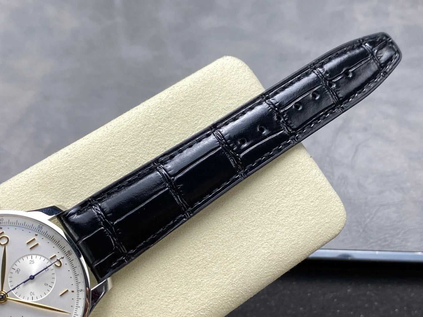 IWC Portuguese 41mm Black Dial Steel Case Gold Numerals
