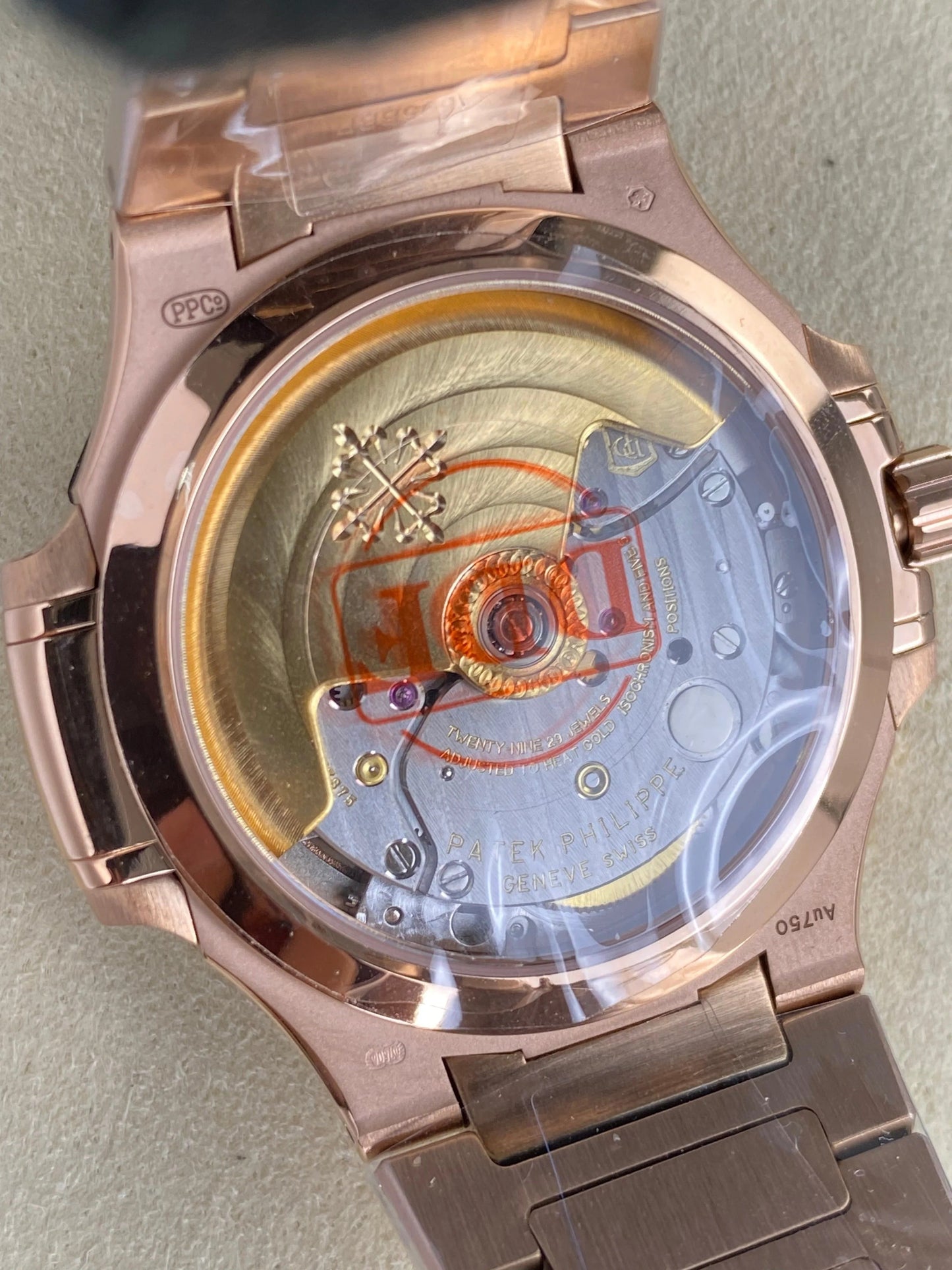 Patek Philippe Nautilus 35.2mm Rose Gold Case Tan Dial