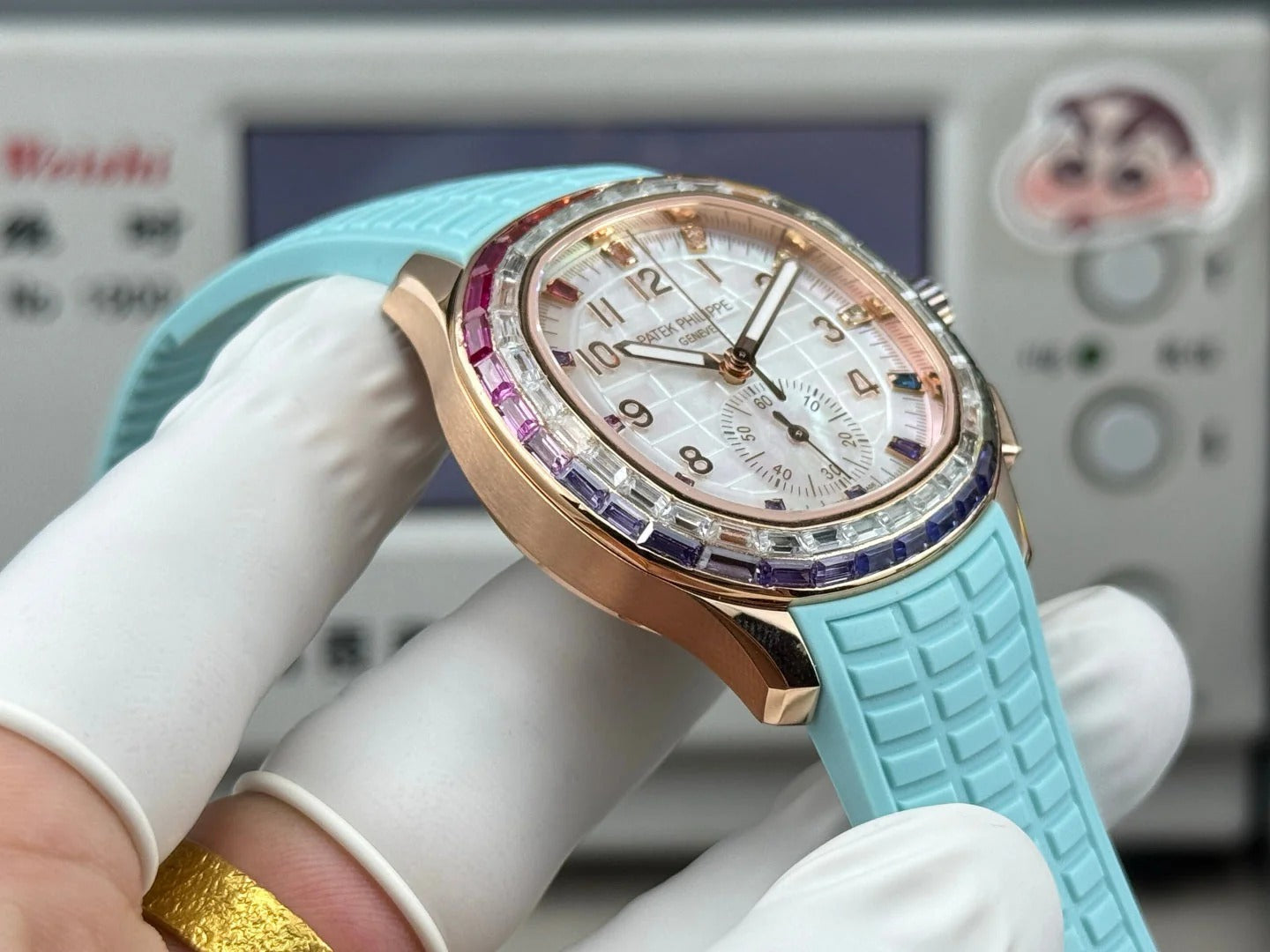 Patek Philippe Aquanaut Luce “Rainbow” Chronograph 40mm Blue Rubber Strap