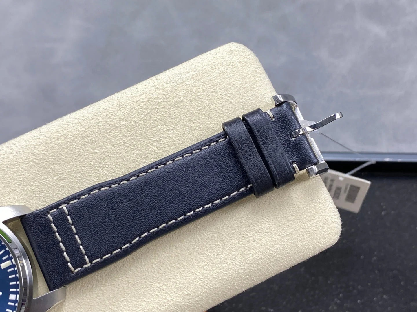 IWC Pilot 40mm Blue Dial Steel Case Navy Blue Leather Strap