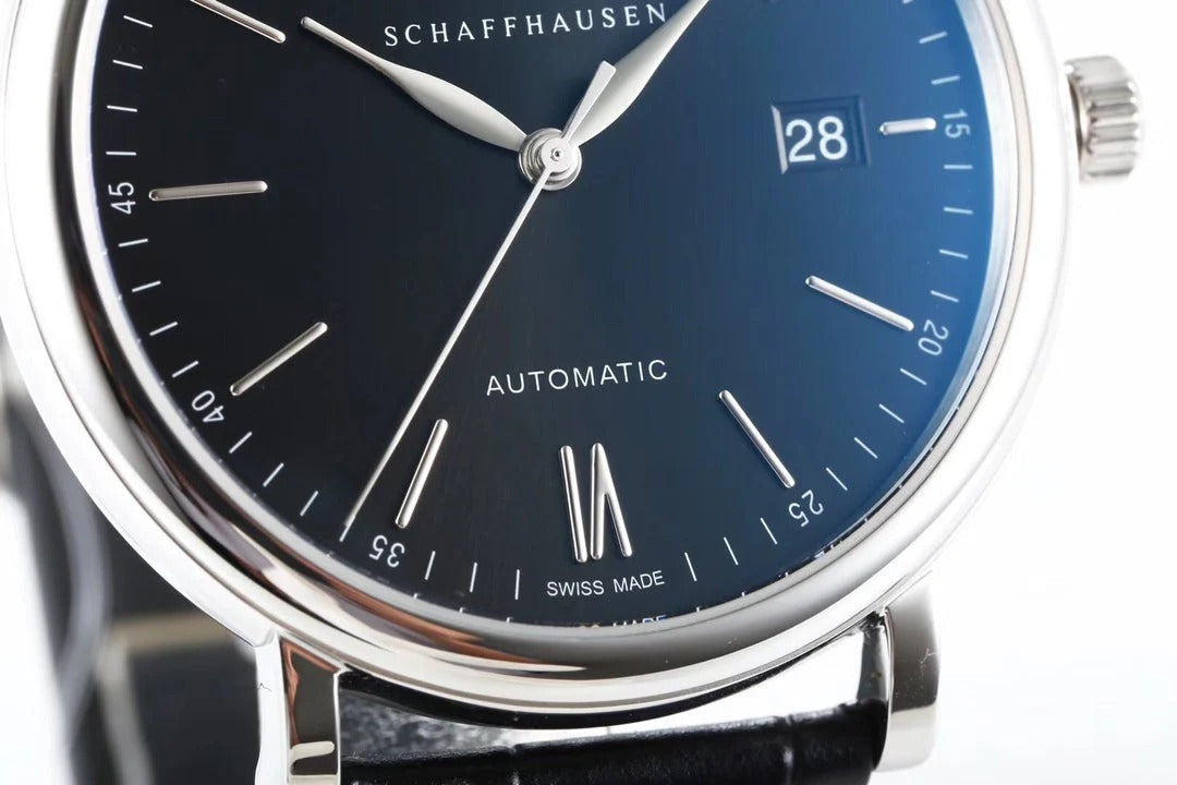 IWC Portofino 40mm Black Dial Steel Case Black Crocodile Leather Strap