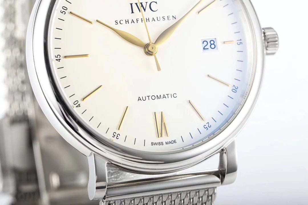 IWC Portofino 40mm Cream Dial Steel Strap Gold Numerals