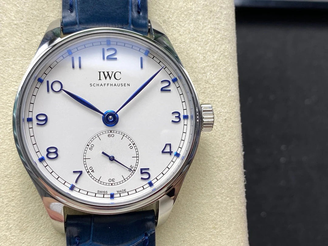 IWC Portuguese 40.4mm Cream Dial Blue Numerals Crocodile Leather