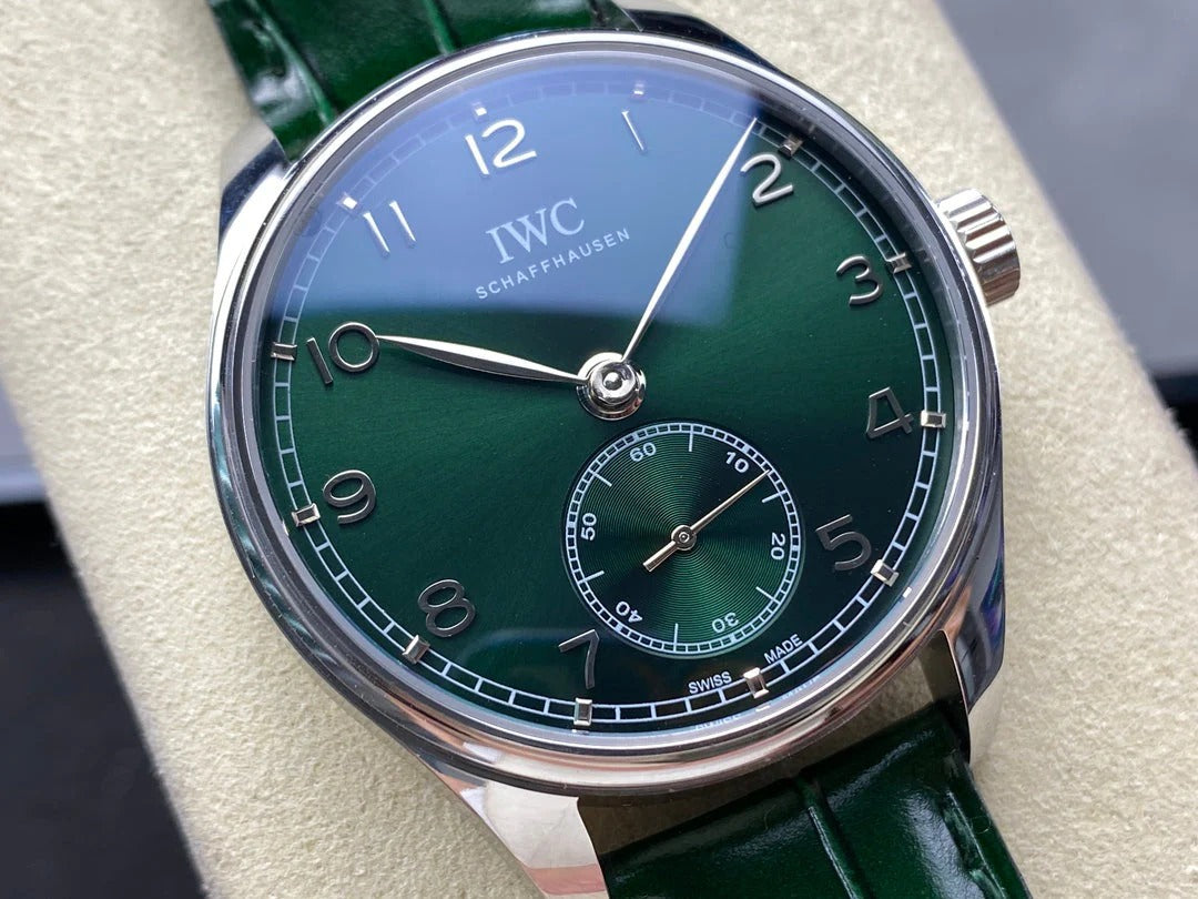 IWC Portuguese 40.4mm Green Dial Steel Case Silver Numerals