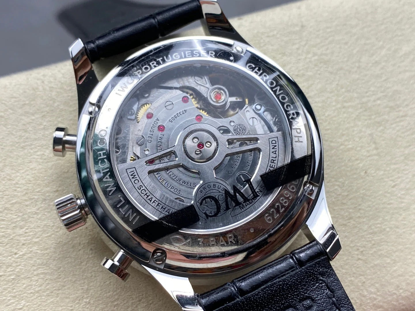 IWC Portuguese 41mm Green Dial Steel Case Black Crocodile Leather
