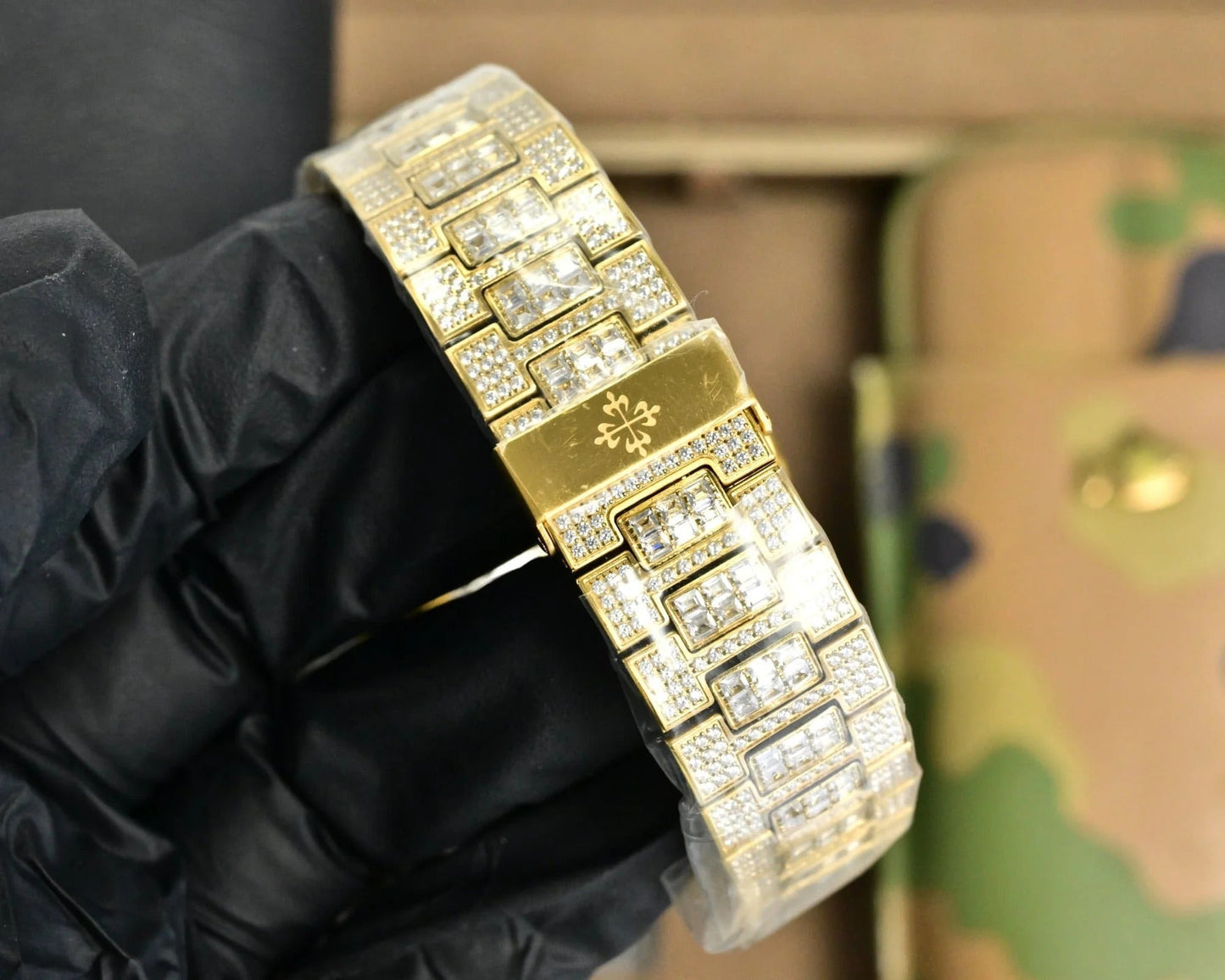 Patek Philippe Nautilus 40mm Yellow Gold Baguette Diamonds Watch