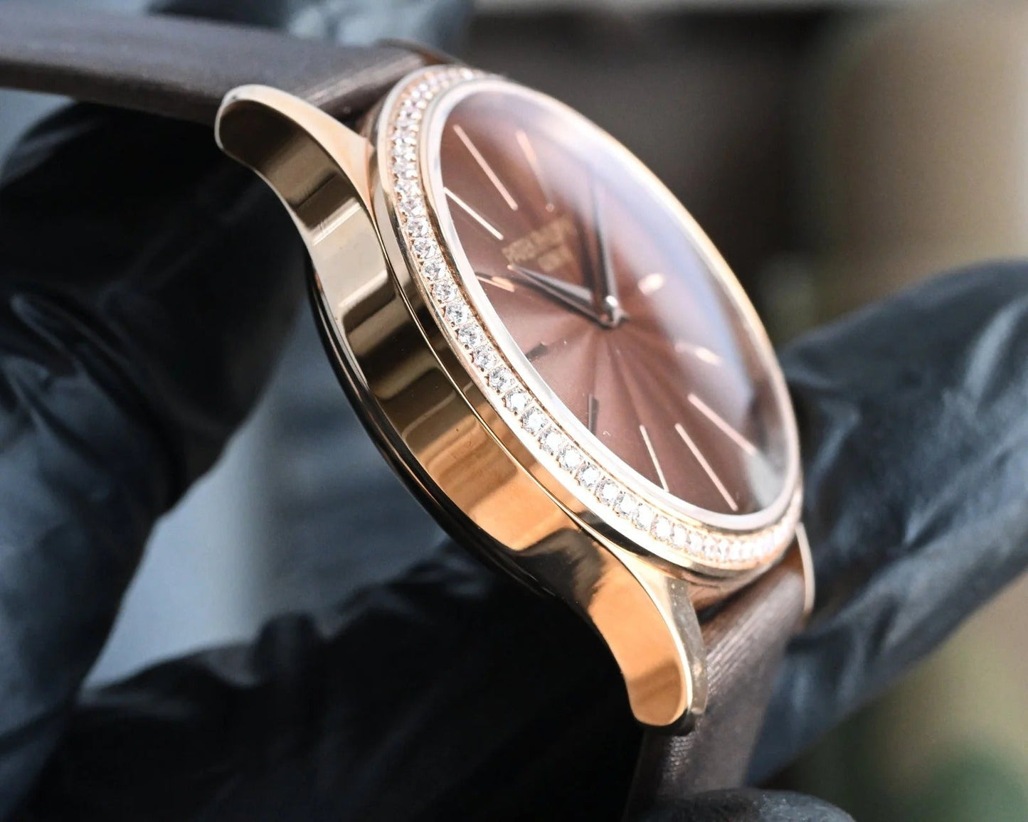 Patek Philippe Calatrava 33mm Brown Dial Satin Strap